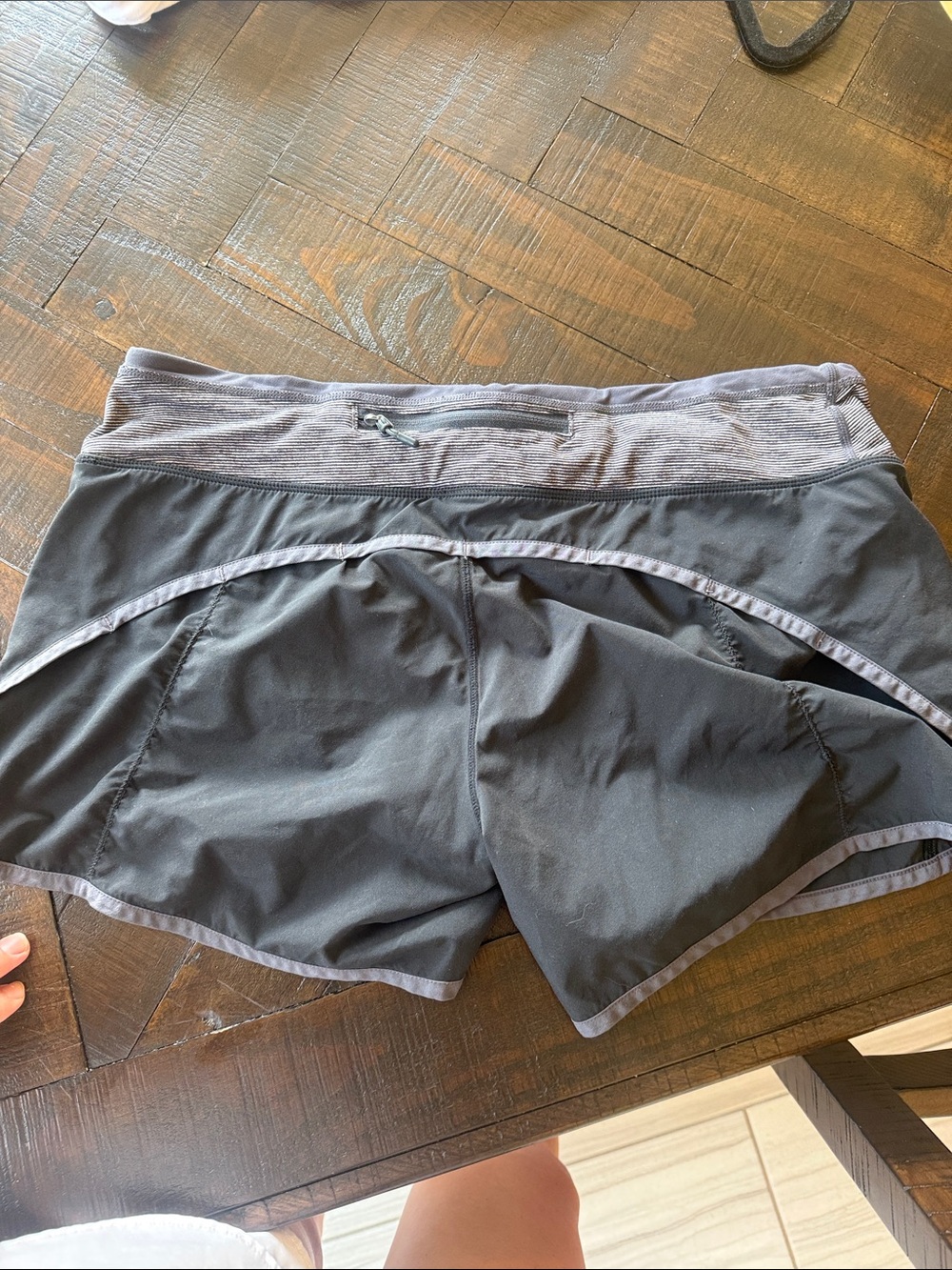 lululemon athletica Women's Black and Gray Athletic Shorts - Picture 3 of 4